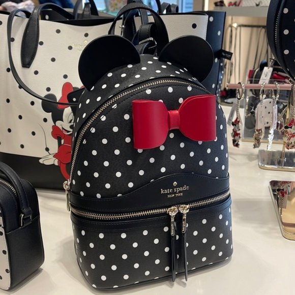 Kate Spade Disney X Kate Spade New York Minnie Dome Backpack Black Multi - Picture 3 of 16
